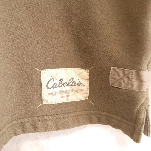 Cabelas Mens Long Sleeve Polo Sweater Sz.Large-Reg/Green/Pullover-Fleece/Collar - Picture 3 of 12